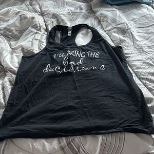 Bella Canvas Black Tank Top with White Text